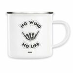 “No Wind No Life mug – skeleton hand hang loose design”